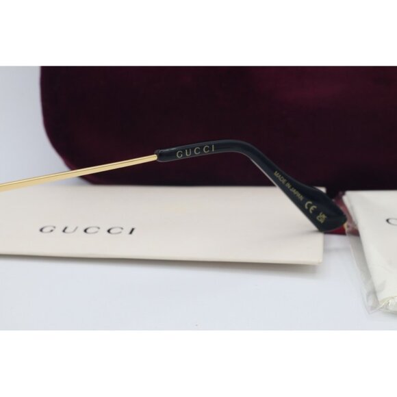 Gucci GG 1606OK 002 Rectangle Black/Gold Eyeglasses Clear Lenses 52mm - Picture 8 of 8
